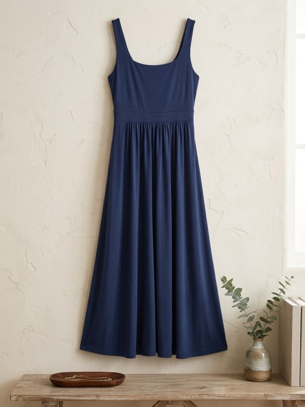 Wilfred Market Navy Scoop Neck Dress Small